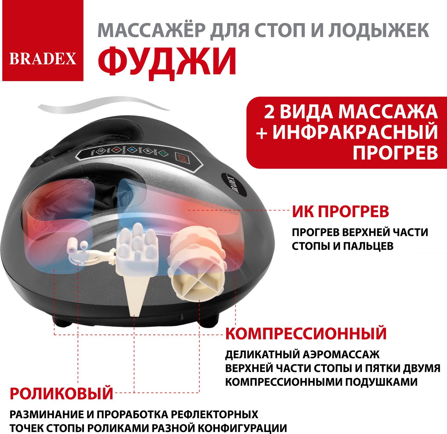 Массажер для стоп и лодыжек KZ 1173 ФУДЖИ 