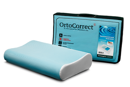 Подушка OrtoCorrect Termogel L ортопедическая с эффектом памяти (58*38*12/10см) Подушка OrtoCorrect Termogel L ортопедическая с эффектом памяти (58*38*12/10см)